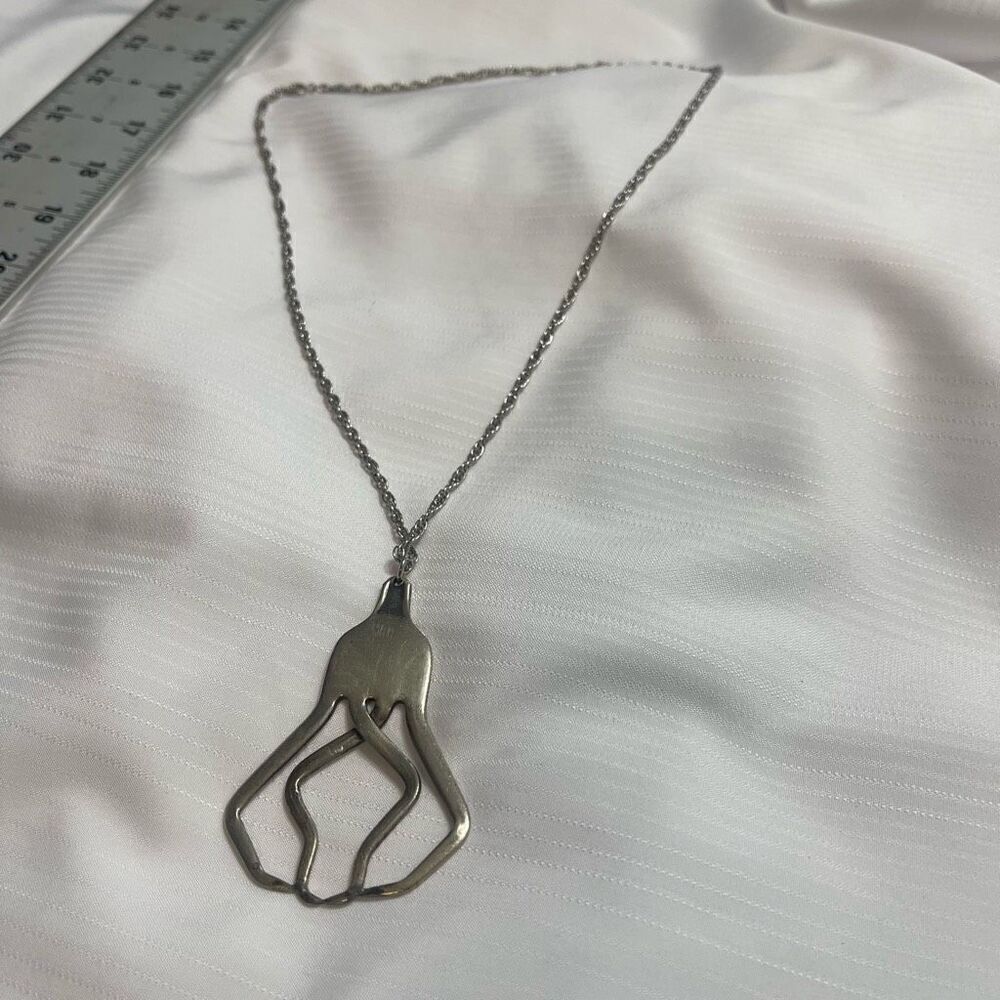 Vintage Fork Artsy Pendant Necklace